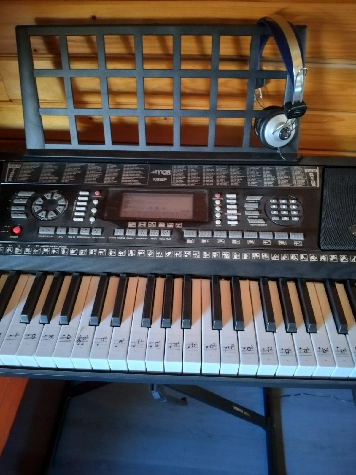 Keyboard piano Max KB12P set met standaard en koptelefoon., Ophalen, Met standaard