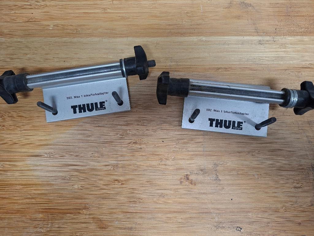 Thule fiets vorkhouder 592, Ophalen, 2 fietsen, Zo goed als nieuw, Fietsendrager-accessoire