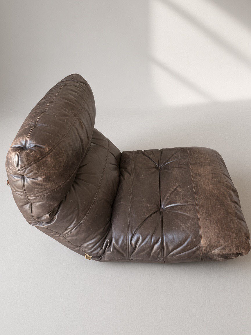 fauteuil Ligne Roset Marsala cuir marron, Maison & Meubles, Enlèvement ou Envoi, Comme neuf