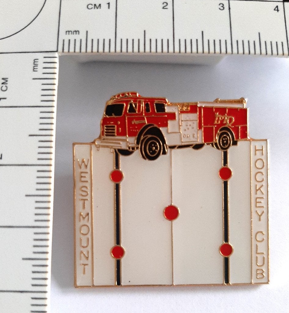 Pins pompiers Westmount Hockey Club (canada), Collections, Enlèvement ou Envoi, Comme neuf, Autres sujets/thèmes, Insigne ou Pin's