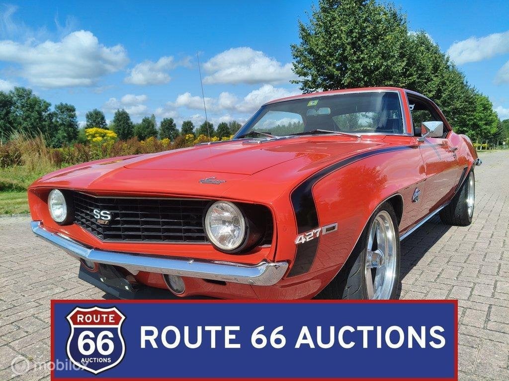 Chevrolet Camaro 427 | 1969 | Route 66 Auctions, Auto's, Chevrolet, Zwart, Bedrijf, Handgeschakeld