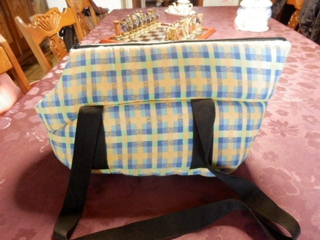(10) -sac transport petit chien bleu et jaune -, Animaux & Accessoires, Boîtes de transport, Enlèvement ou Envoi, Comme neuf