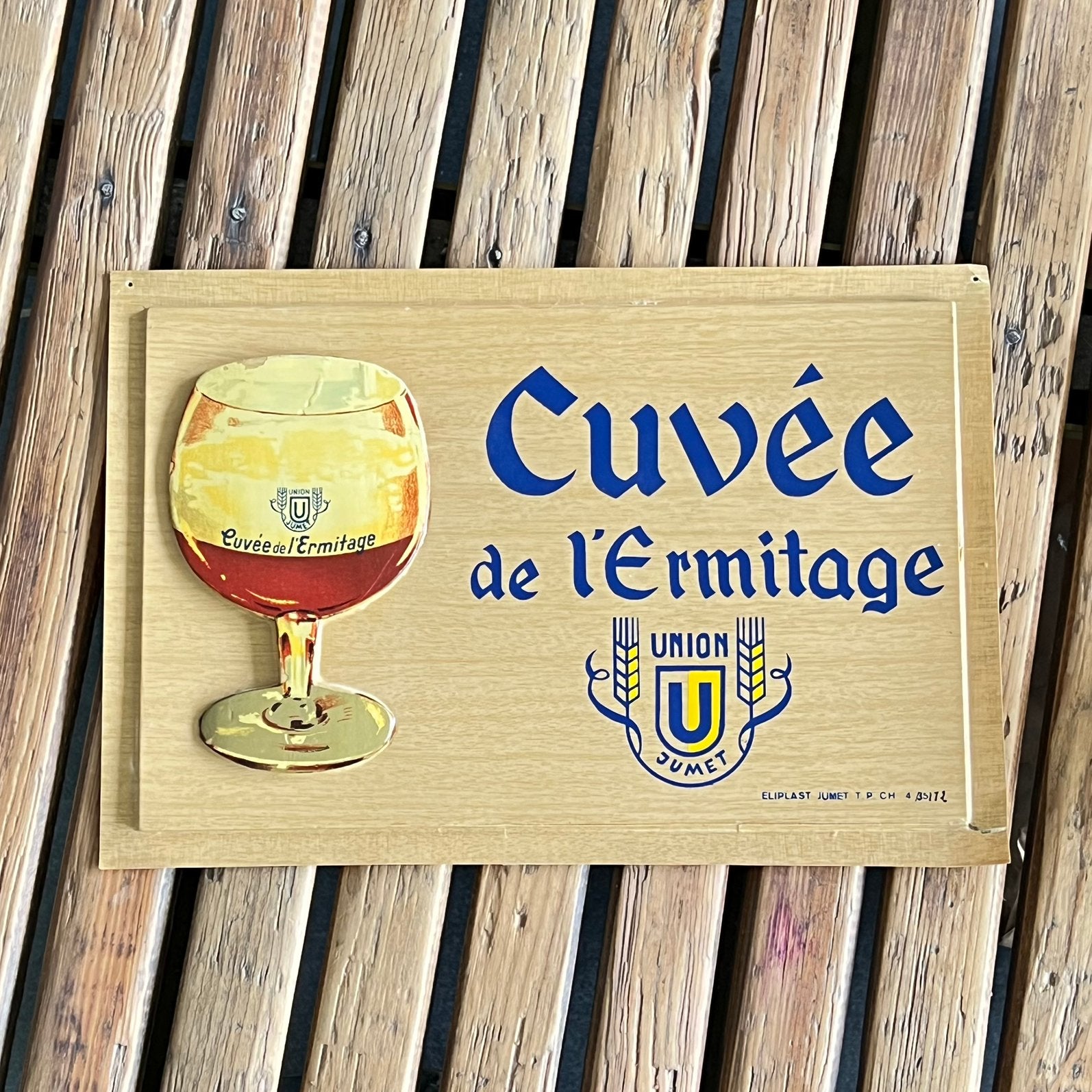 Ancienne pub Union Jumet en plastique thermoformé, Collections, Marques de bière, Enlèvement ou Envoi, Utilisé