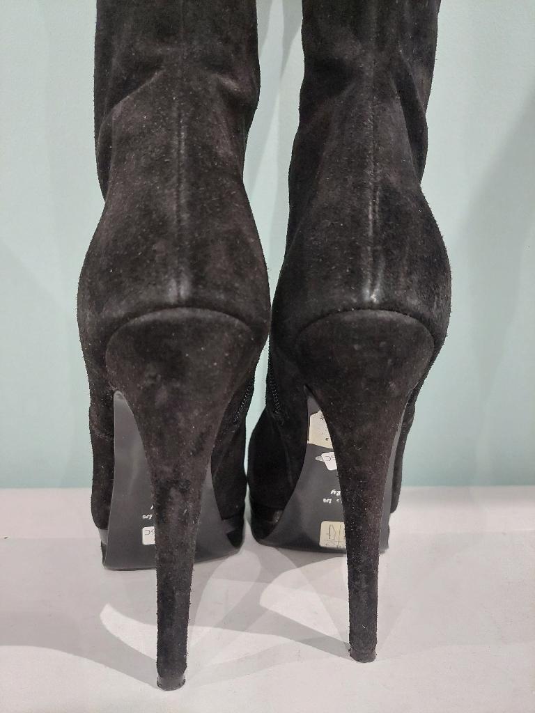 556C* CINTI - superbes bottes cuissardes noires cuir (38), Vêtements | Femmes, CINTI, Porté, Bottes hautes, Noir