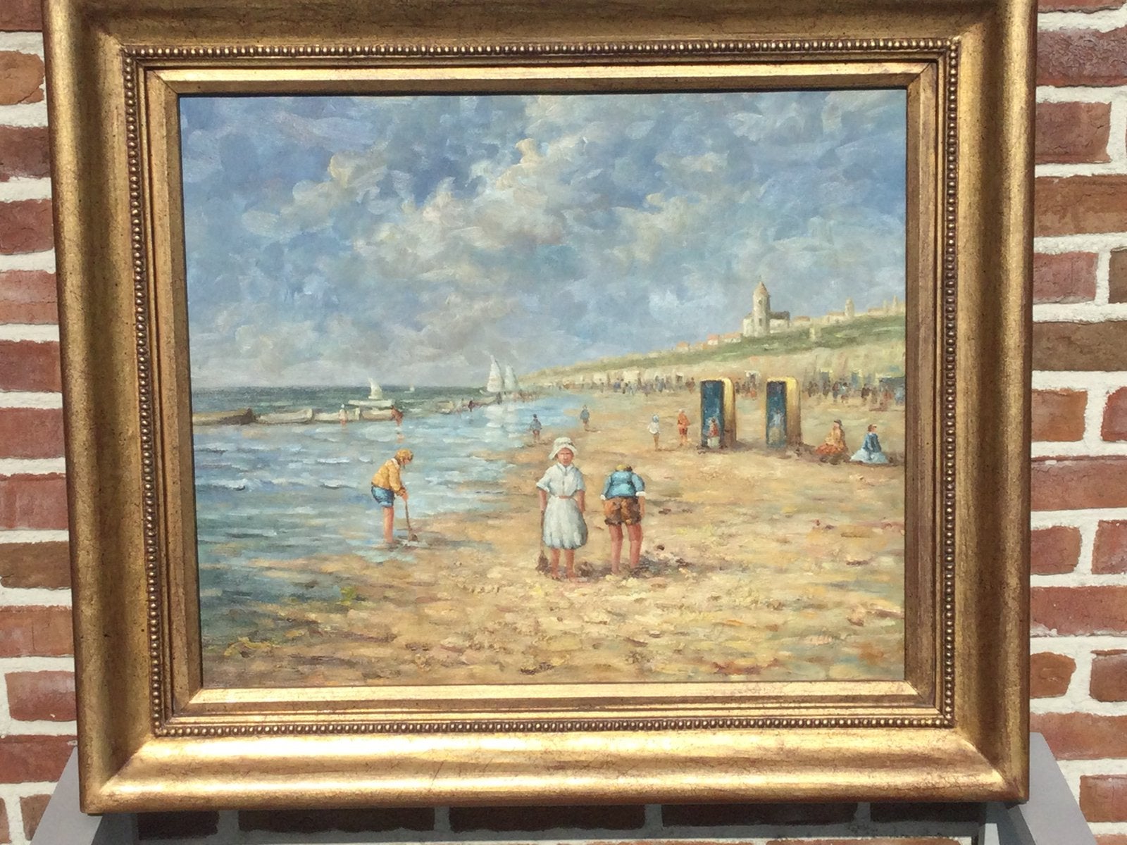 Schilderij ‘art nouveau’, Antiek en Kunst, Ophalen, Expressionistisch, Maritiem / water