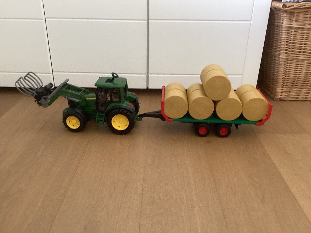 Bruder John deere met balen kar, Kinderen en Baby's, Ophalen, Gebruikt