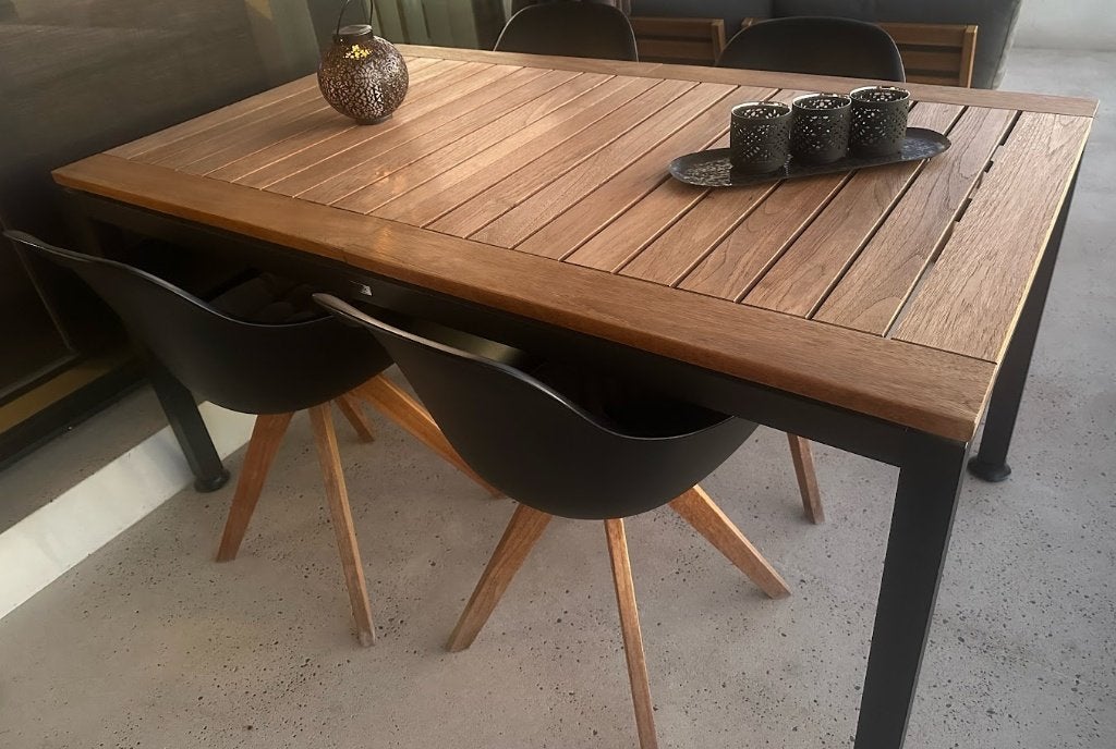 Tuintafel uitschuifbaar, Tuin en Terras, Ophalen, Gebruikt, Rechthoekig, Hout