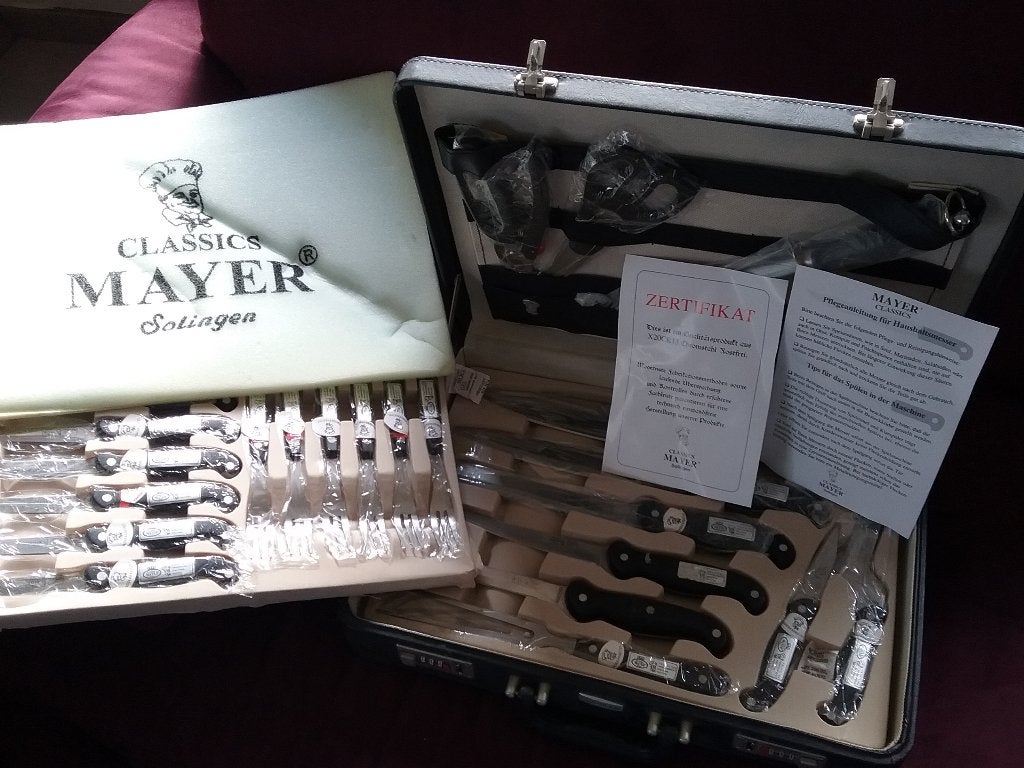 Bestek Kofferset MAYER-SOLINGEN, Ophalen, Overige materialen, Bestekset, Zo goed als nieuw
