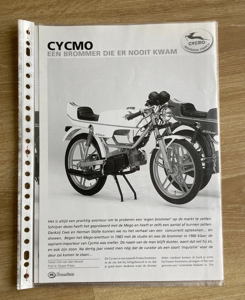 Map met documentatie Cycmo  bromfietsen / Brommers, Fietsen en Brommers, Verzenden, Zo goed als nieuw