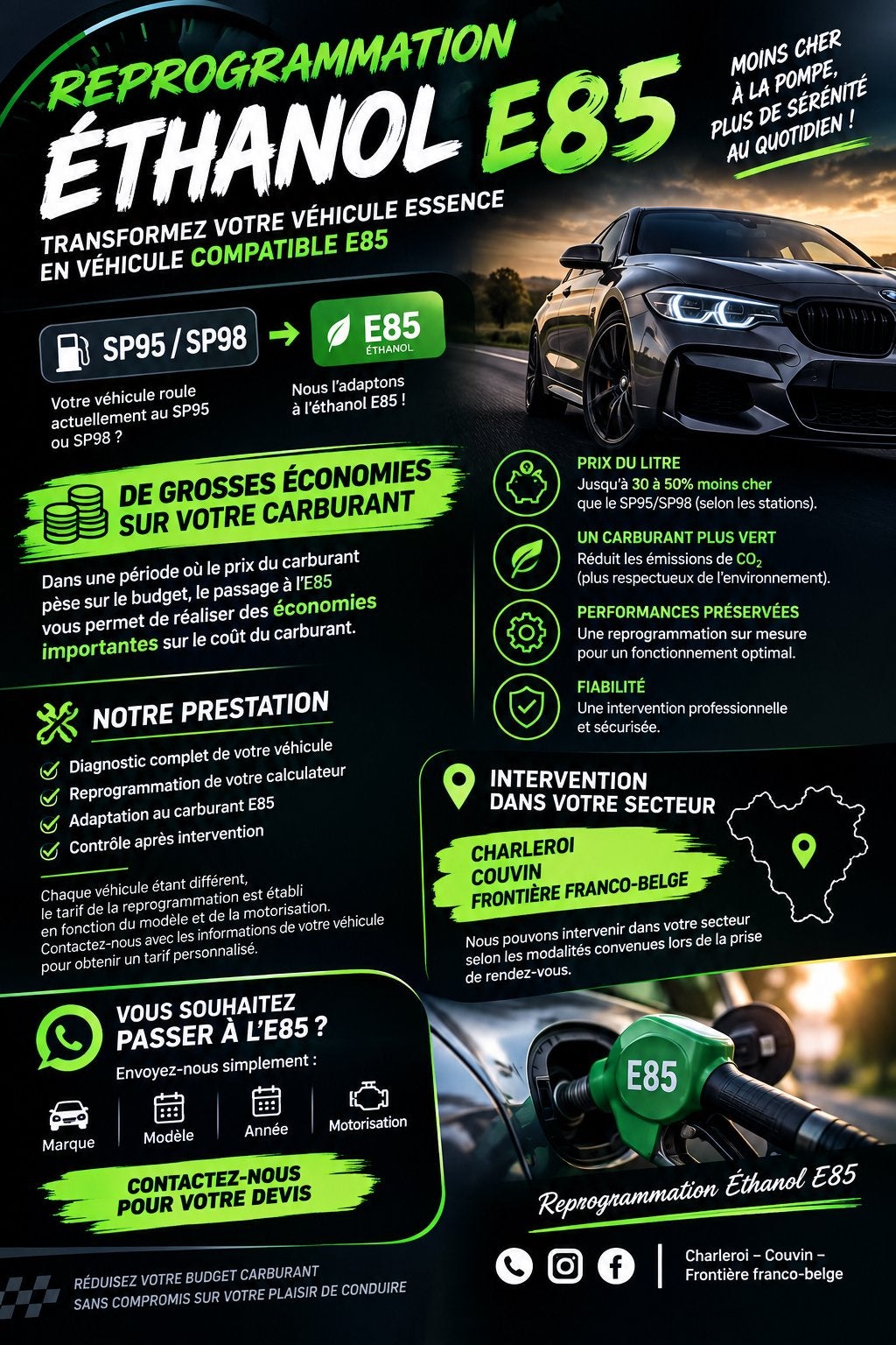 Reprogramation ethanol E85, Enlèvement