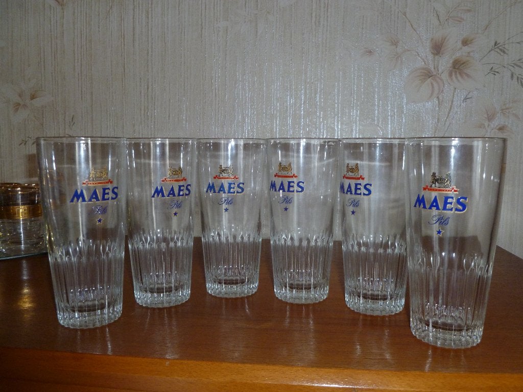 Lot de 6 verres de bieres MAES PILS, Enlèvement, Comme neuf, Verre ou Verres, Autres marques
