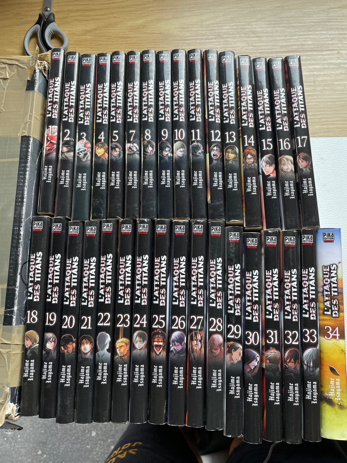 L’attaque des titans lot de 34 tomes 1 a 34, Enlèvement ou Envoi