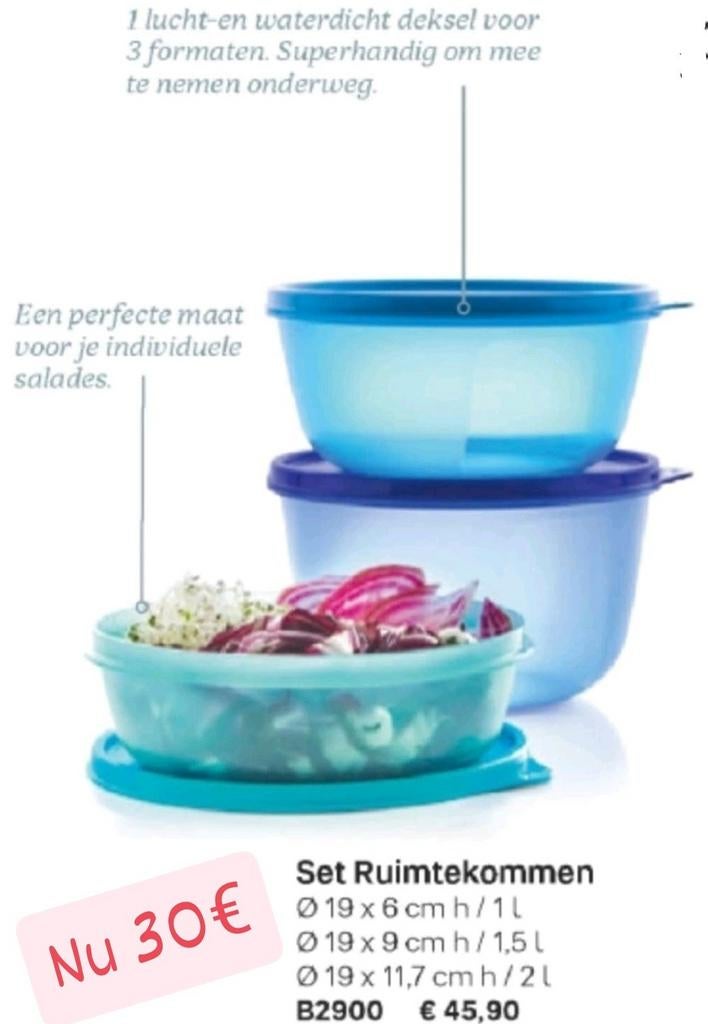 Tupperware set ruimtekommen, Ophalen of Verzenden, Nieuw