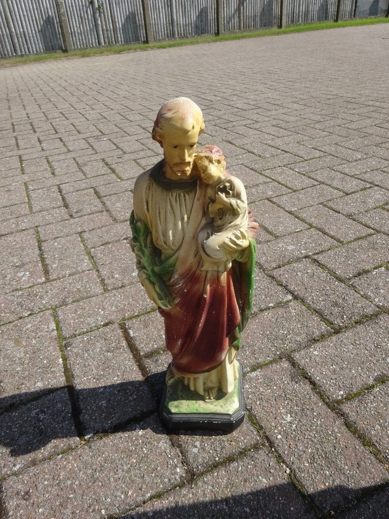 Statue vintage de Joseph en plâtre, Antiquités & Art, Enlèvement ou Envoi
