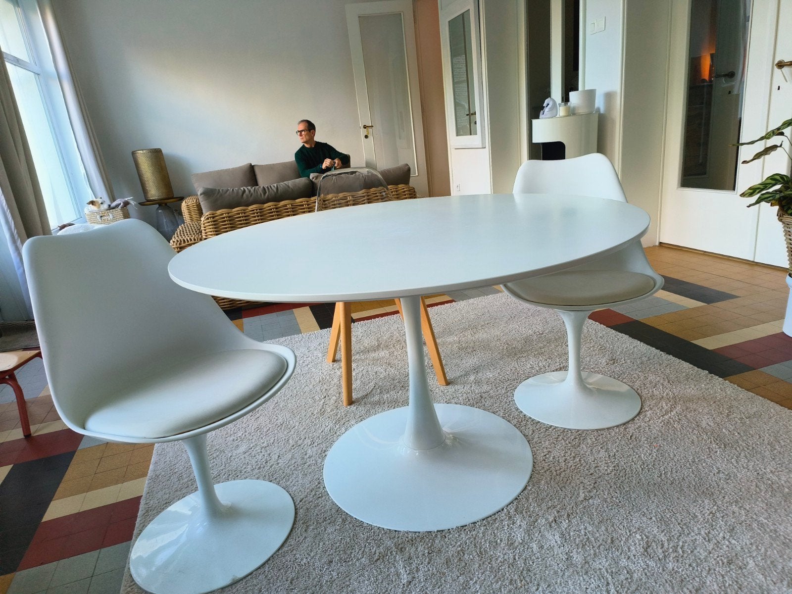 table blanche 70', Maison & Meubles, 100 à 150 cm, Cinq personnes ou plus, Rond, 100 à 150 cm