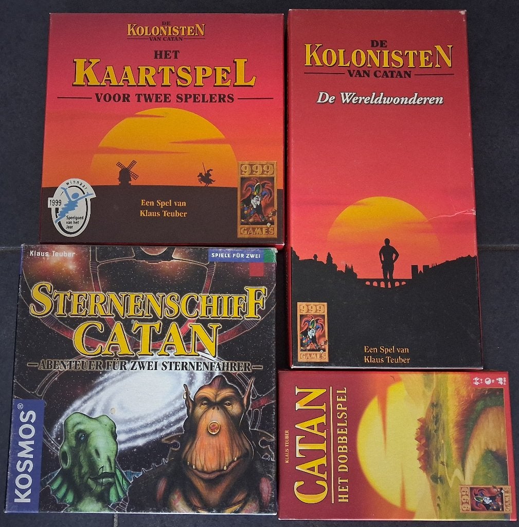 4 Spellen: "Kolonisten van Catan", Hobby en Vrije tijd, Een of twee spelers, Ophalen of Verzenden, Zo goed als nieuw
