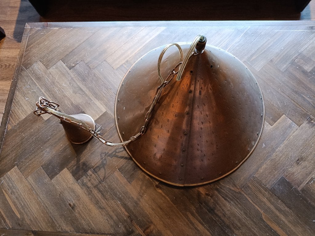 Vintage koperen lamp, Ophalen of Verzenden