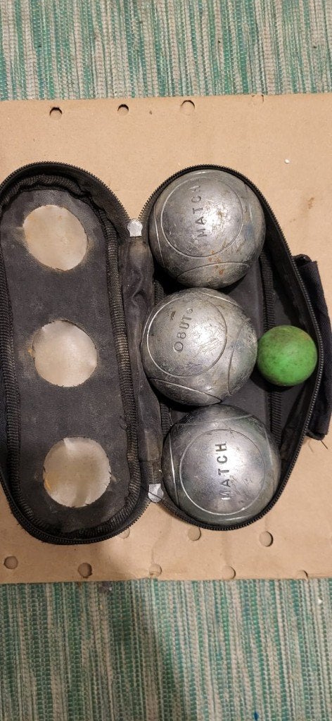 Jeu de 3 boules de pétanque OBUT MATCH – 730 g – Ø 78 mm, Enlèvement, Utilisé, Boule