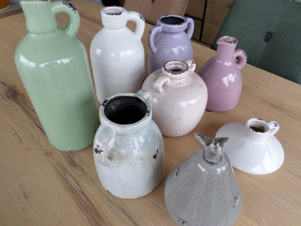 Decoratieve vazen in aardewerk- lot van 8 stuks, Ophalen of Verzenden