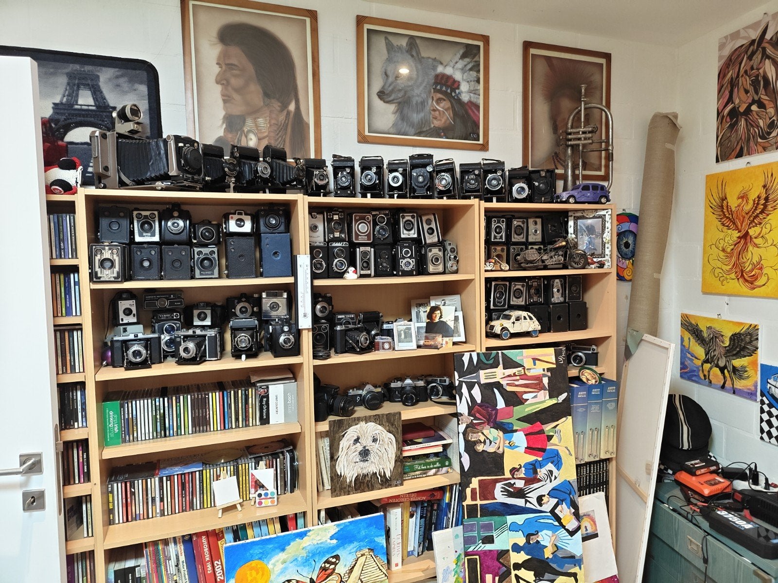 Complete verzameling oude fototoestellen., Audio, Tv en Foto, Fotocamera's Analoog, Ophalen, Canon