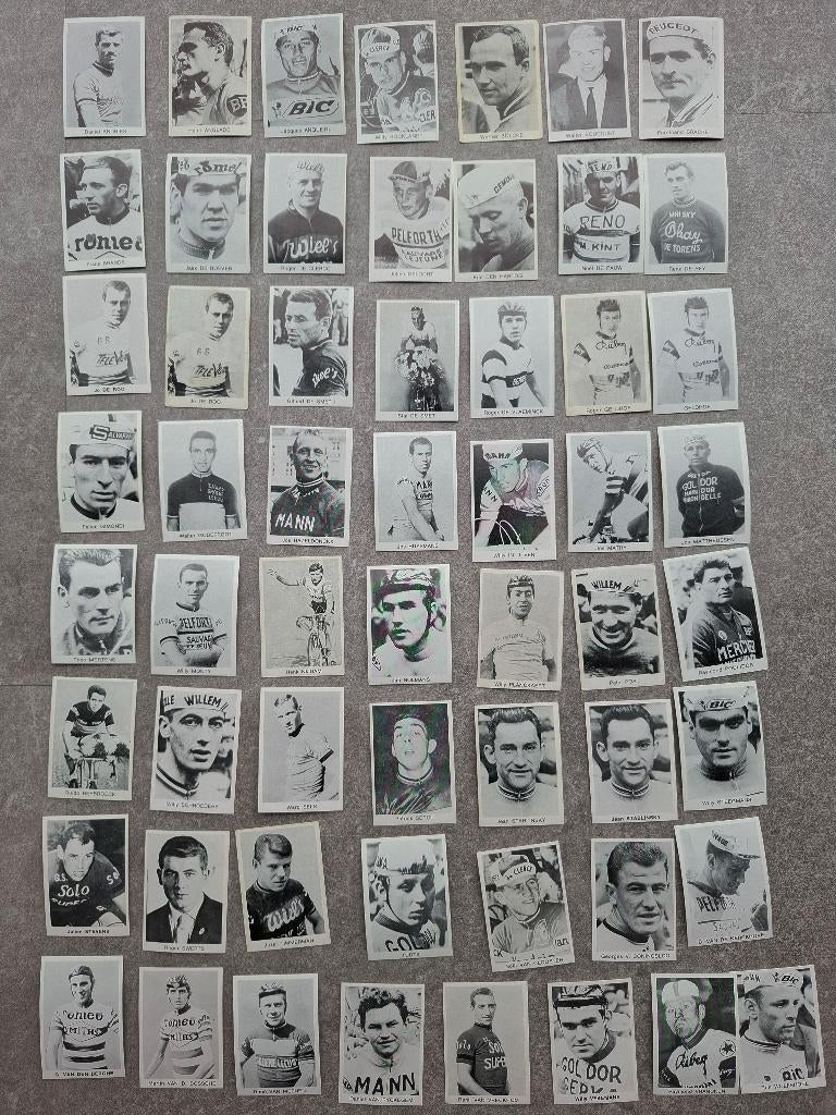 Kaarten wielrenners jaren 50-60 (klein), Verzamelen, Ophalen of Verzenden, Gebruikt, Spelerskaart