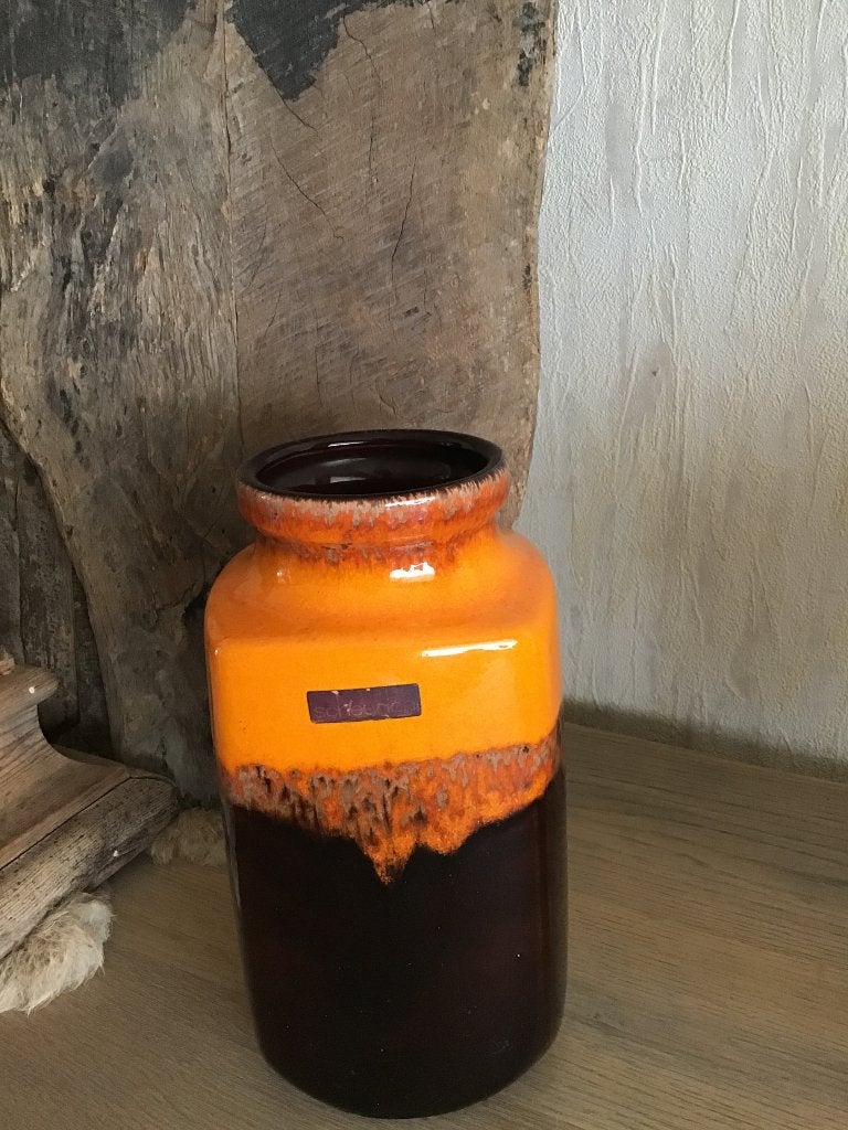 Scheurlech vaas, Ophalen of Verzenden, Zo goed als nieuw, Oranje, Steen/keramiek