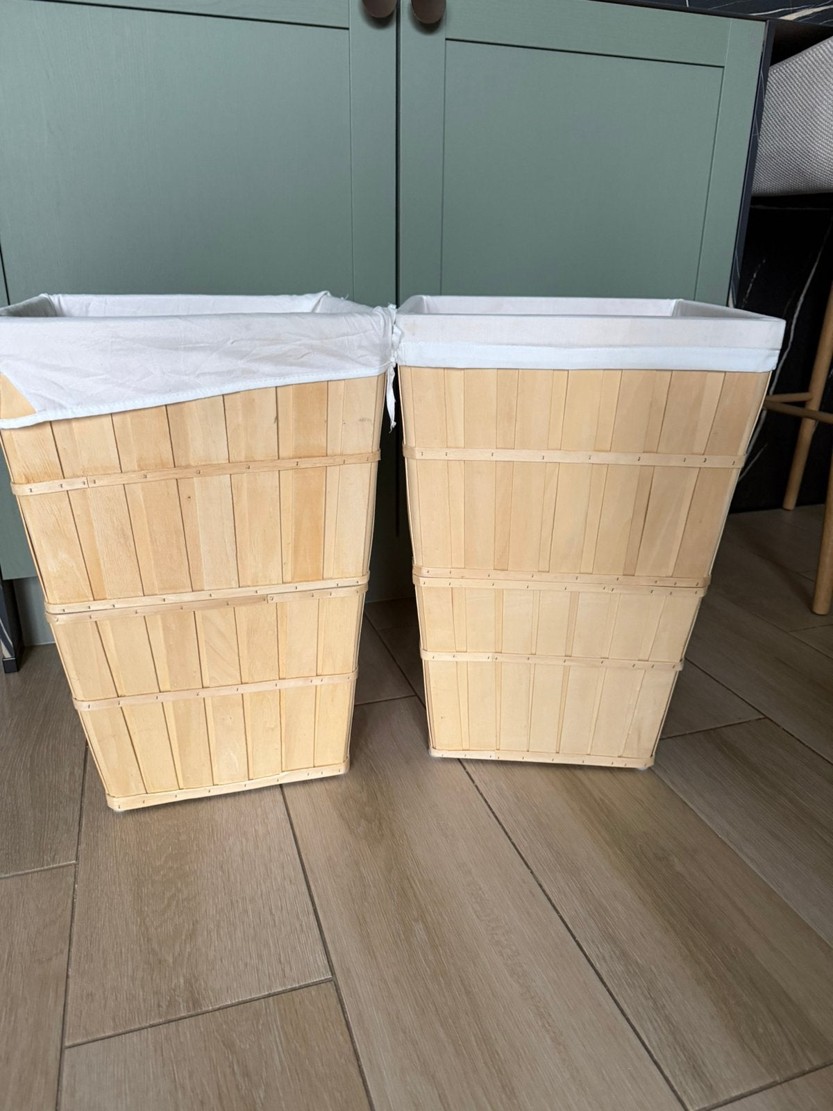 2 paniers à linge Ikea, Maison & Meubles, Enlèvement, Comme neuf, Blanc, IKEA
