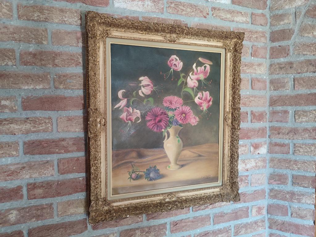 Magnifique tableau floral signé F. Gerday, Enlèvement