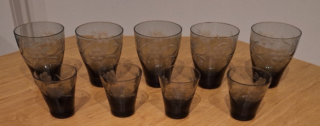 Combi-set van 9 vintage (likeur)glaasjes, Ophalen of Verzenden, Zo goed als nieuw, Borrel- of Shotglas