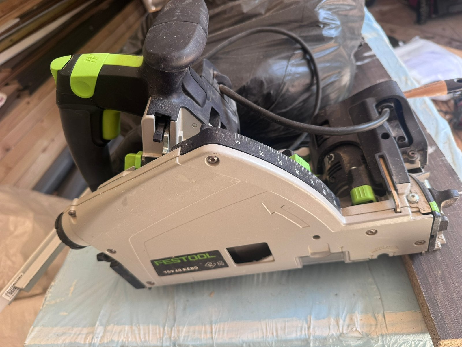 Festool 576730 TSV60 KEBQ-Plus Invalzaag met voorritsfunctie, Doe-het-zelf en Bouw, Invalzaag, Ophalen of Verzenden, Zo goed als nieuw