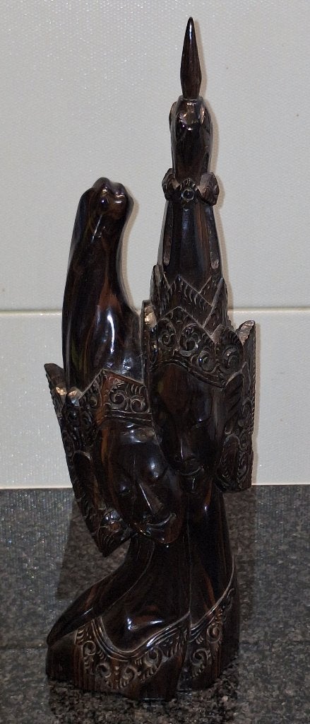 authentiek Balinees handgesneden houten beeld Rama en Sita, Ophalen of Verzenden, 20 - 50 cm, Beeld, Hout
