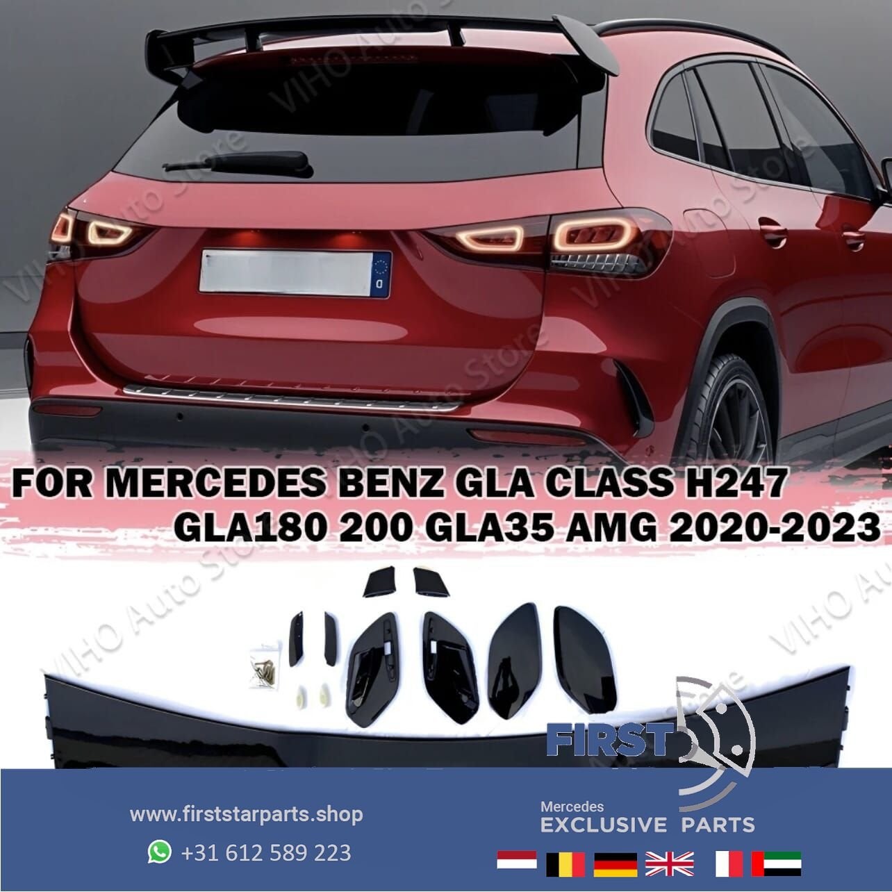H247 GLA DAK WING W247 GLA45 AMG DAKSPOILER VLEUGEL AERO PAK, Auto-onderdelen, Gebruikt, Ophalen of Verzenden, Achter, -