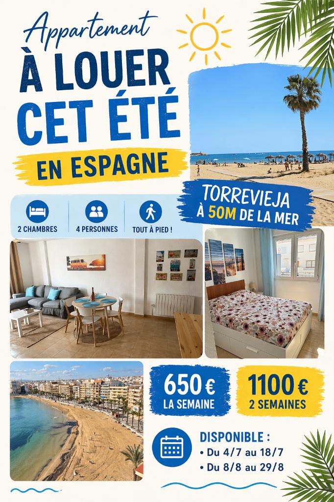 Appartement à louer espagne  *** ETE - TORREVIEJA - MER ****, Costa Blanca, Appartement, Stad, Aan zee