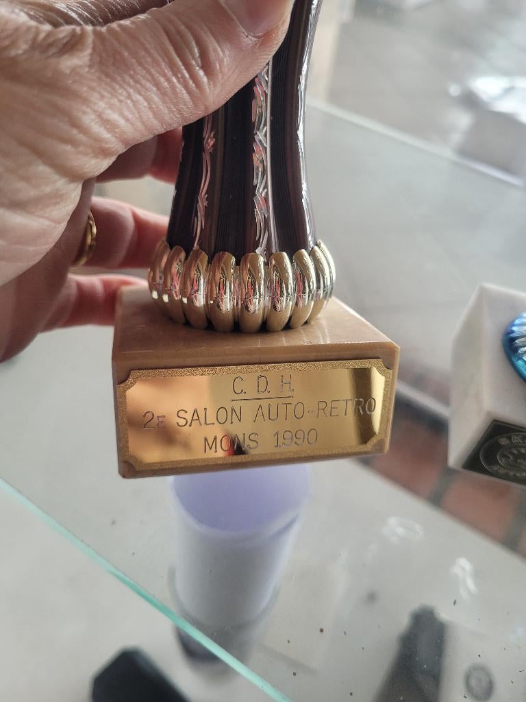 Vintage Trophy 2e Auto Moto-Retro Show Mons 1990, Ophalen, Nieuw, Divers