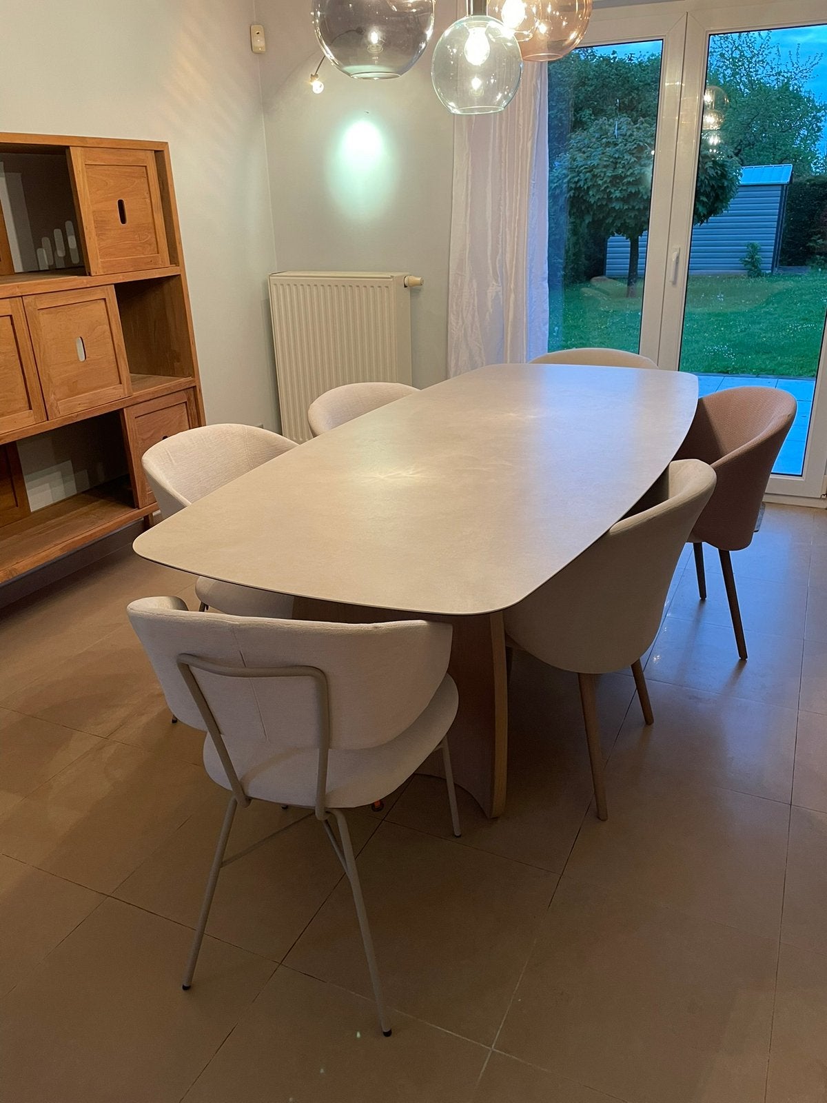 Table dolmen Mobitec et chaises Mobitec, Huis en Inrichting, Tafels | Eettafels, Zo goed als nieuw, 100 tot 150 cm, 200 cm of meer