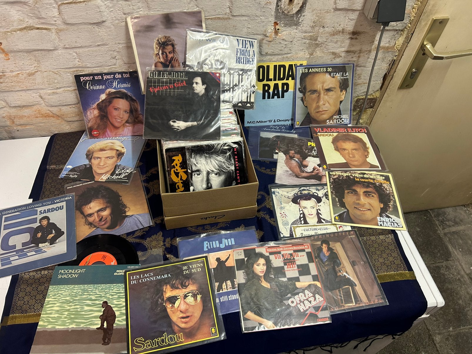 Set van 102 vinylplaten 45 toeren/Frans nummer jaren 70/80, Cd's en Dvd's, Ophalen, Gebruikt
