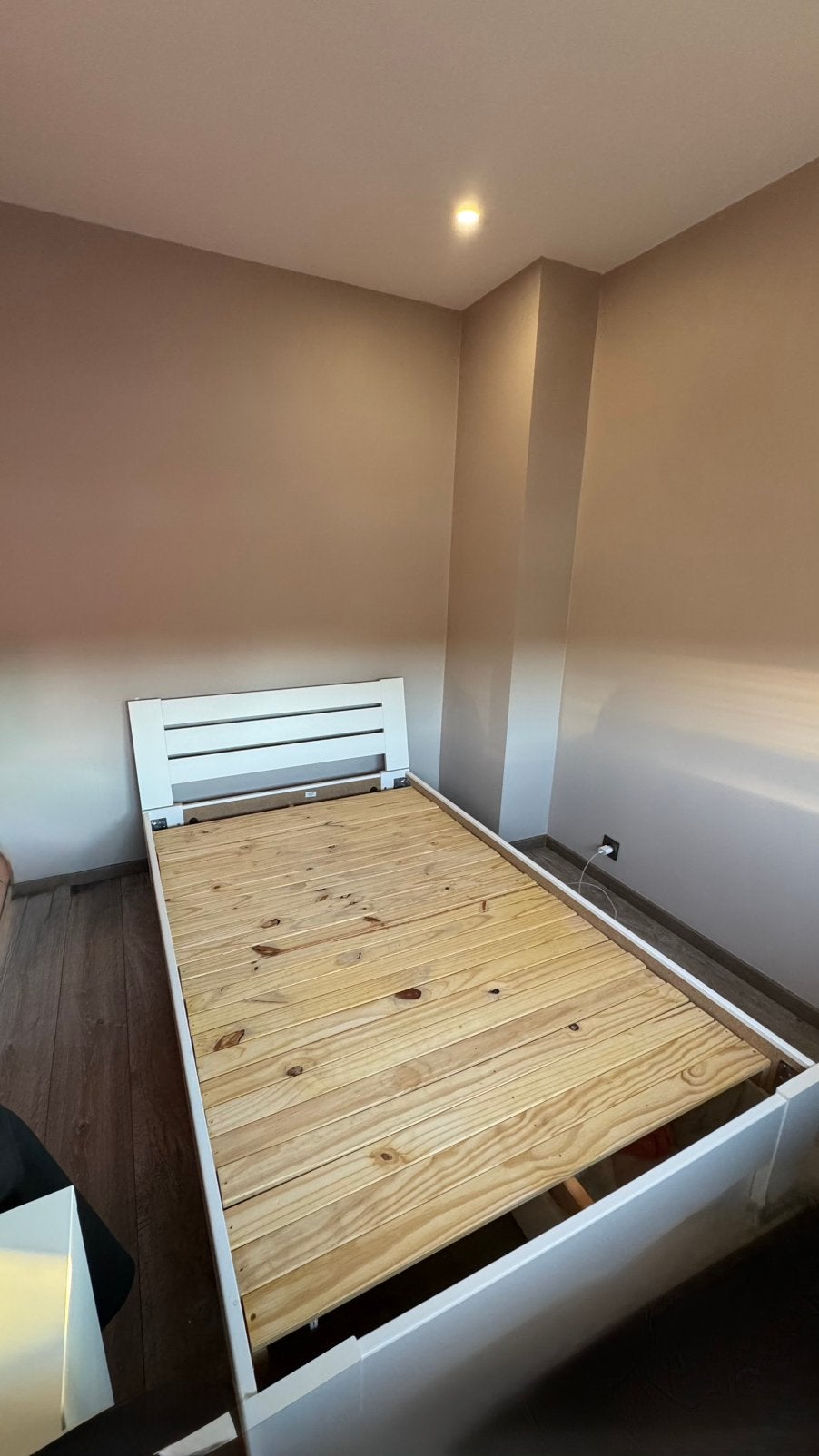 Lit blanc 120x200 cm — avec 2 tiroirs de rangement, Queen size, Comme neuf, Enlèvement, 120 cm