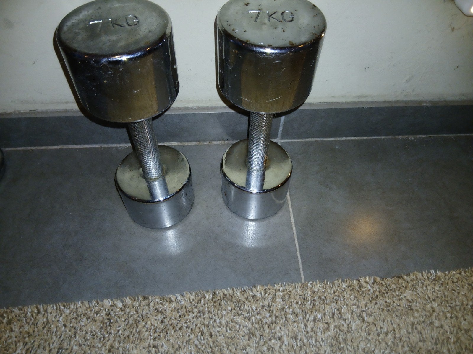 Set halters 7kg., Ophalen, Zo goed als nieuw, Armen, Halterset