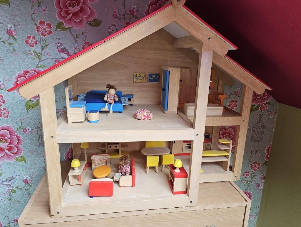 Poppenhuis in hout, Ophalen, Gebruikt, Poppenhuis