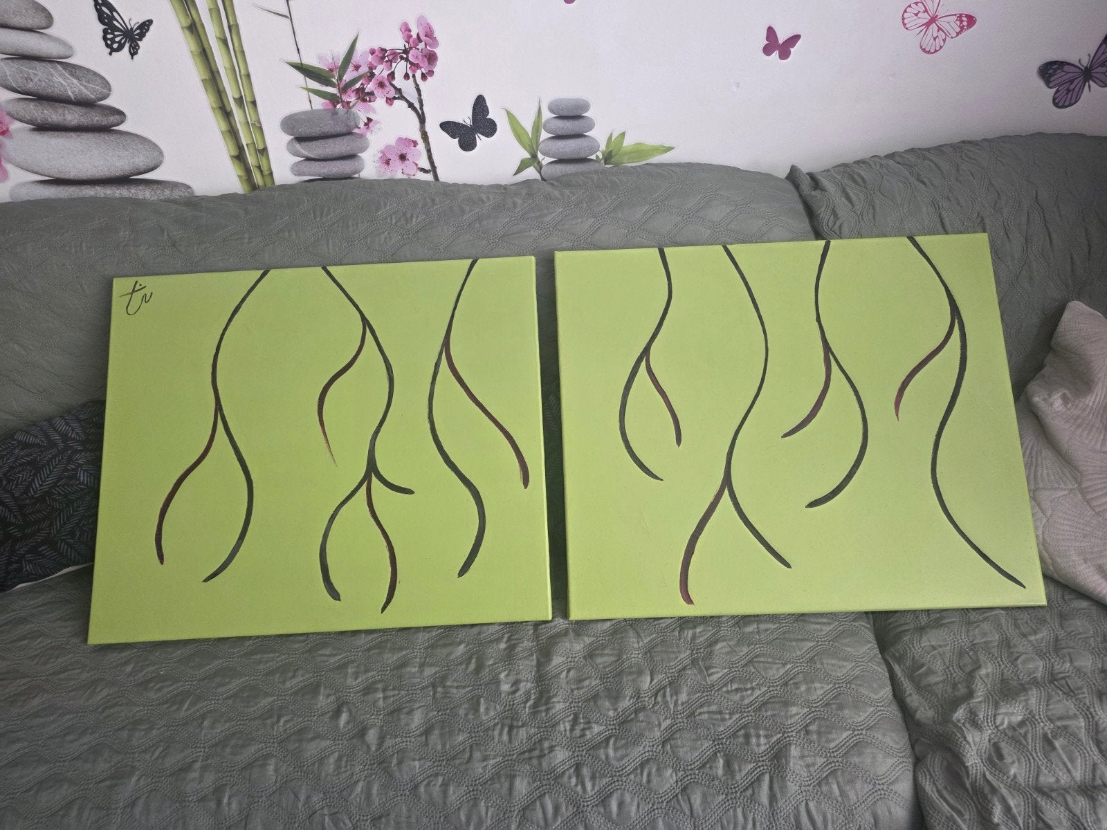 2 superbe toiles signé ., Antiek en Kunst, Ophalen, Gesigneerd, Doek