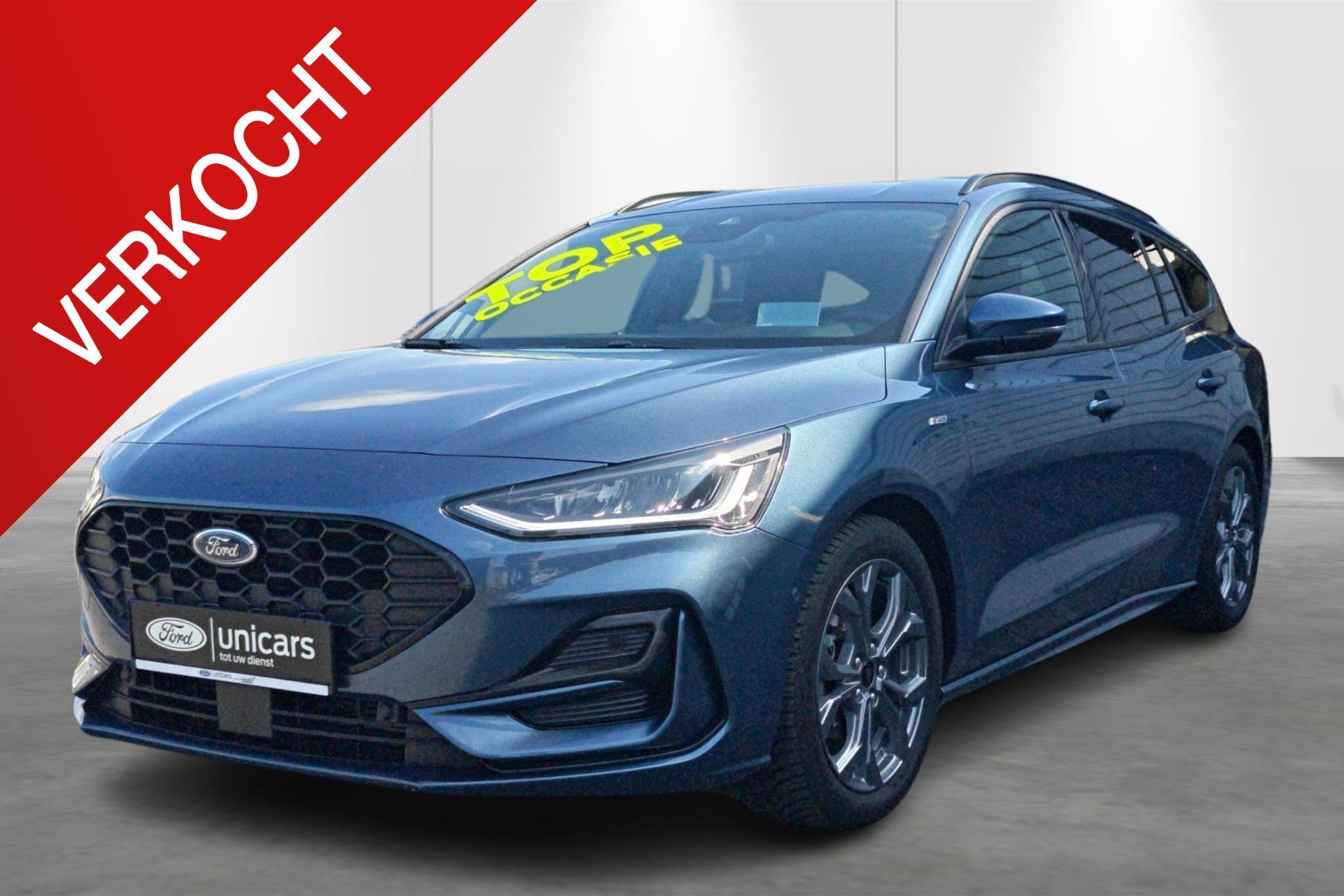 Ford Focus St-Line 1.0 Ecoboost mhev 155pk a7 - Trekhaak, Gebruikt, Automatische klimaatregeling, Blauw, 155 pk