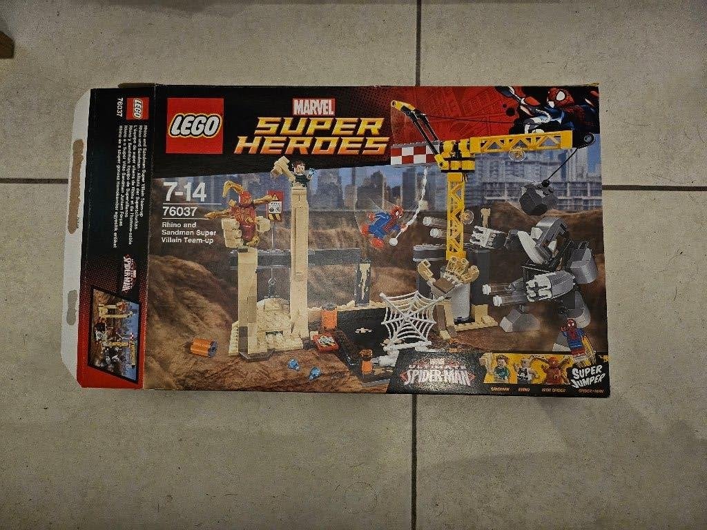 Lego 76037 Rhino And Sandman Super Villain Team-Up, Marvel, Lego, Ophalen of Verzenden, Zo goed als nieuw