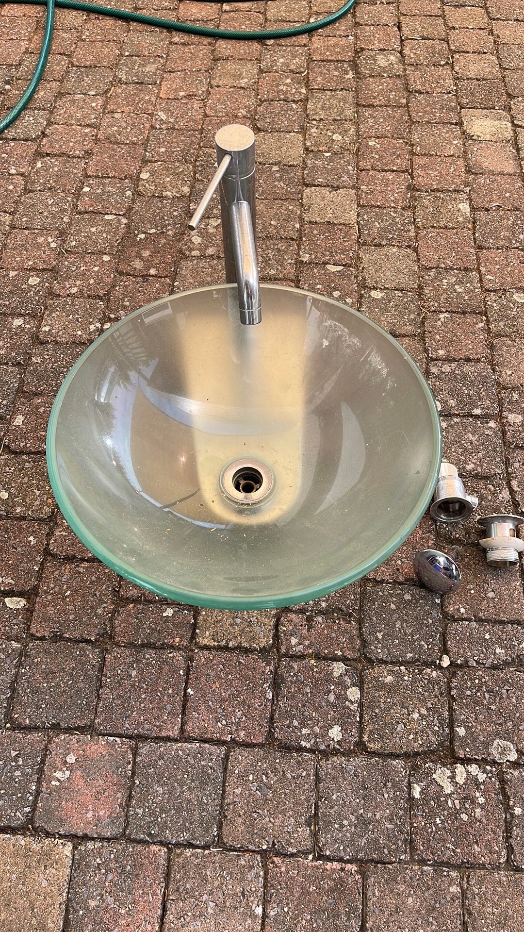 Glazen wasbak, Huis en Inrichting, Ophalen, Gebruikt