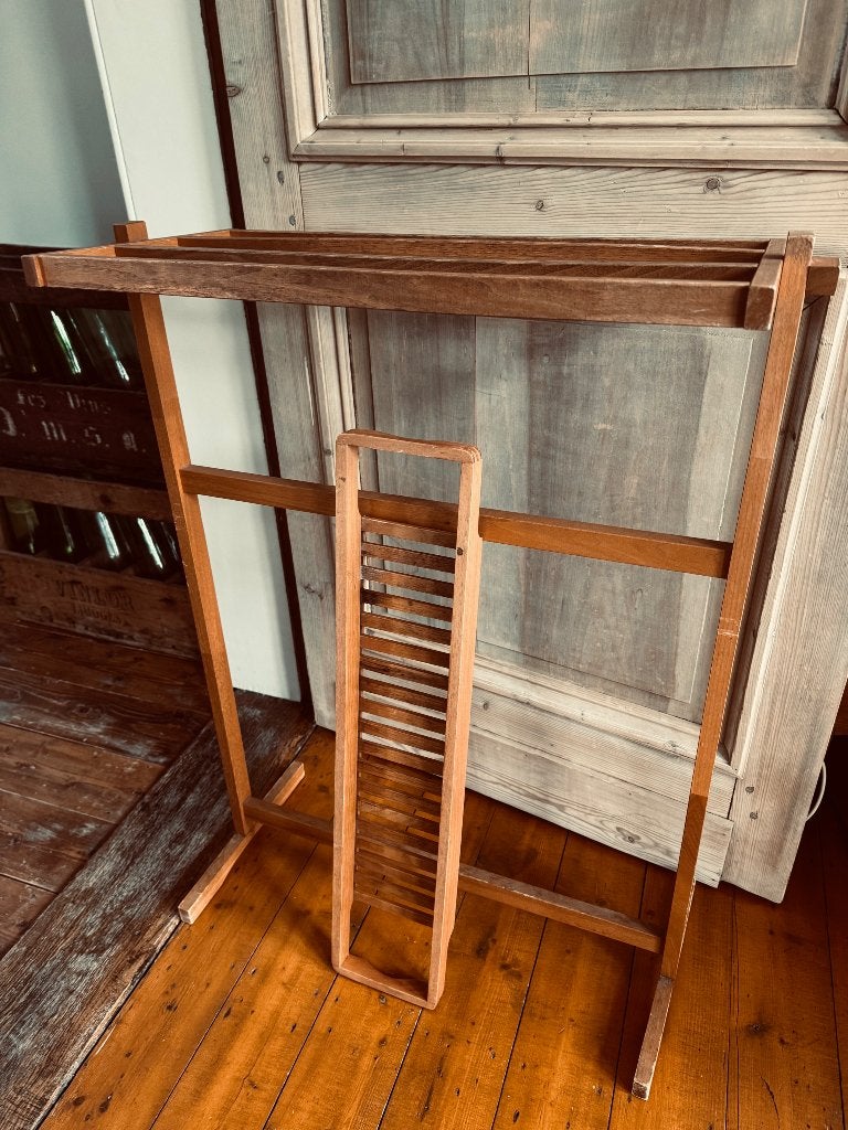Set handdoekenrek & badrek hout, Huis en Inrichting, Ophalen, Gebruikt, Bruin, Handdoekenrek