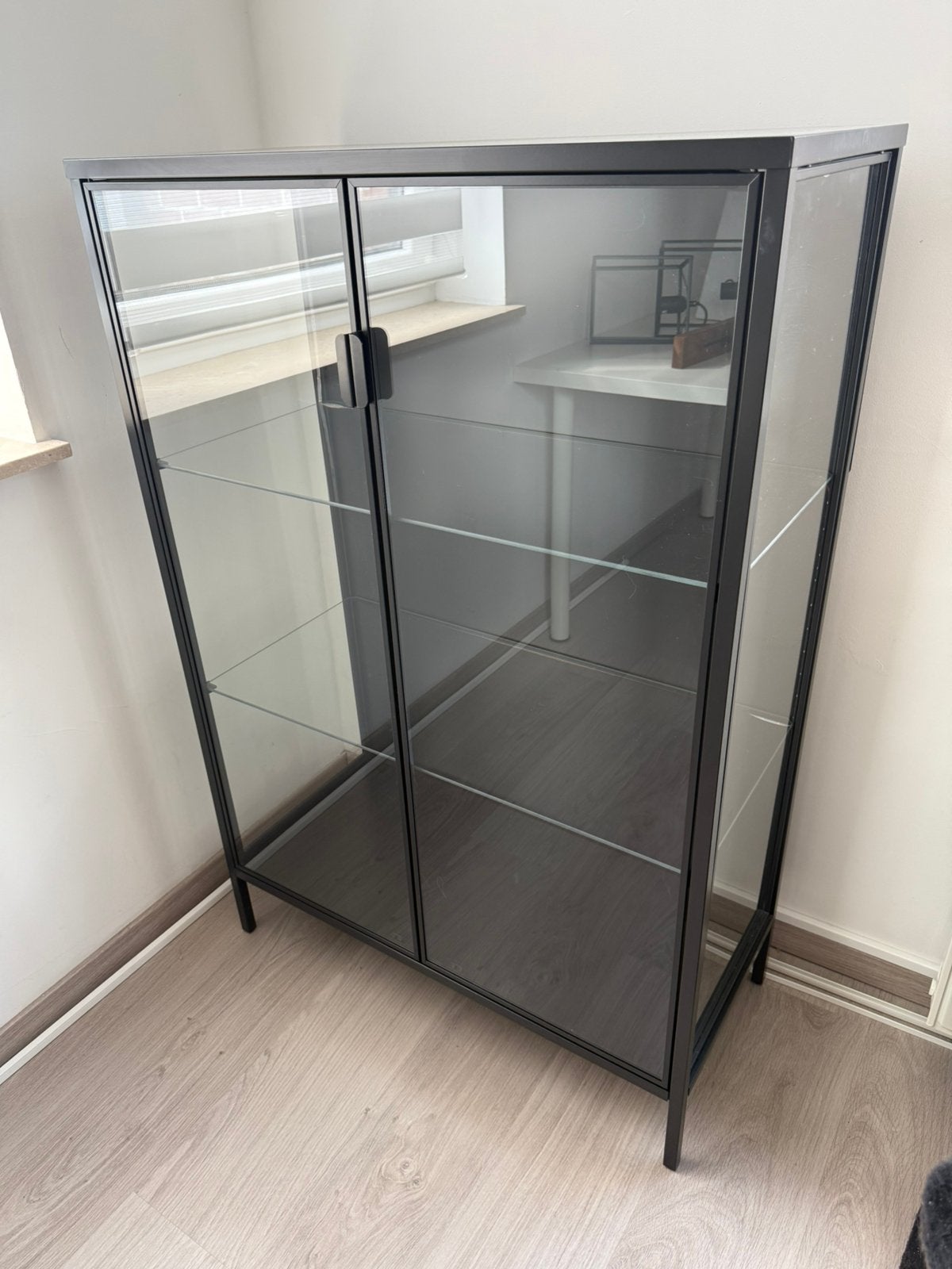 Vitrine Ikea « Rudsta » 80x37x120cm, Maison & Meubles, Avec porte(s), 25 à 50 cm, Verre, Comme neuf