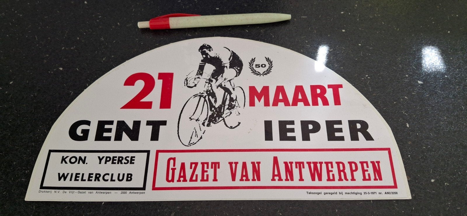 grote sticker wielrennen Gent Ieper Yperse wielerclub, Ophalen of Verzenden, Zo goed als nieuw, Sport