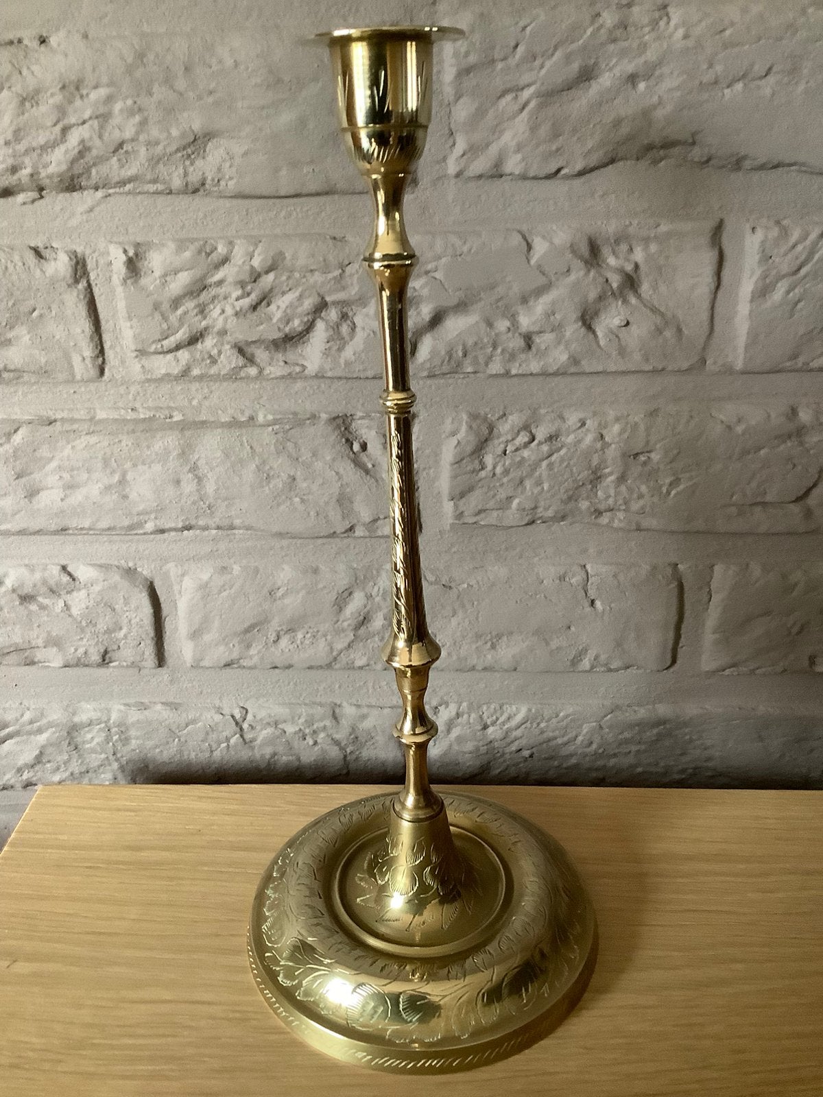 Koperen kandelaar voor 1 kaars., Antiek en Kunst, Ophalen of Verzenden, Koper of Brons