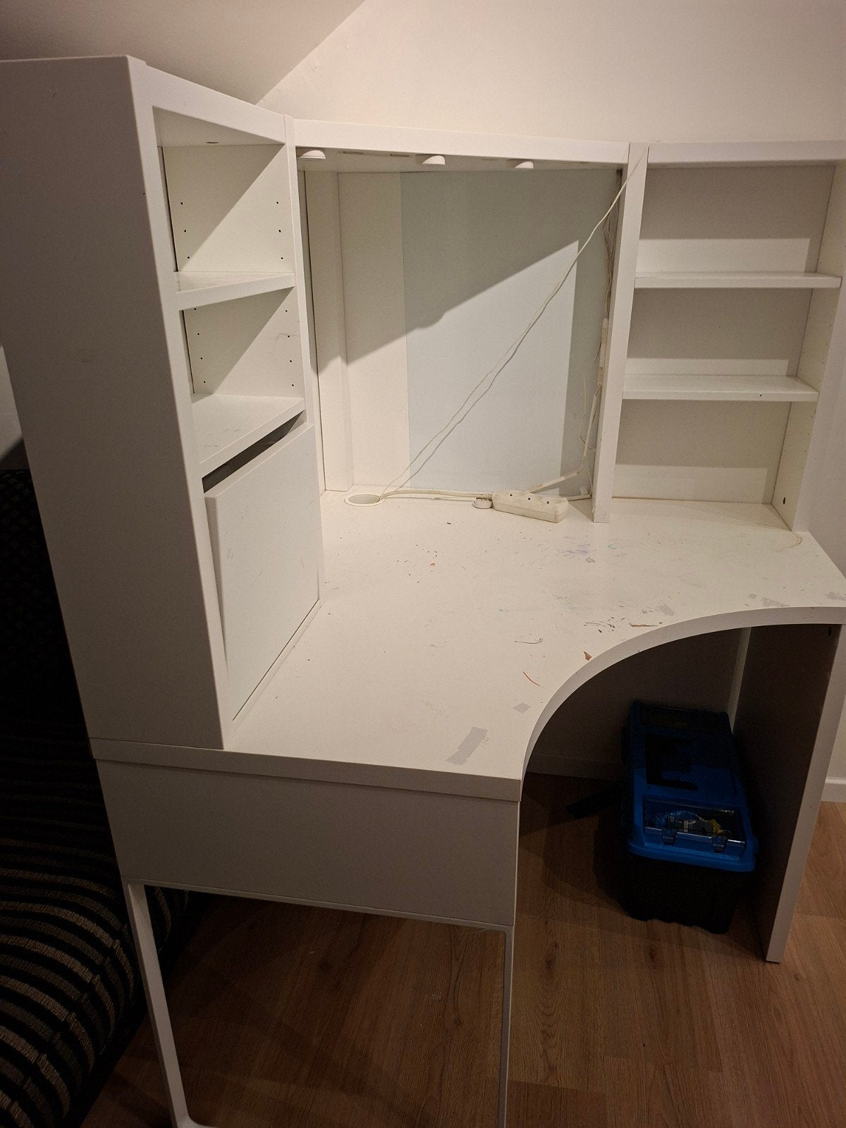 Ikea Micke hoekbureau wit, Ophalen, Gebruikt, Spaanplaat of MDF, Hoekbureau