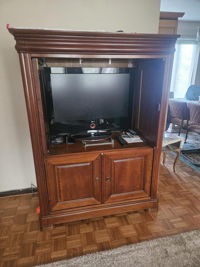 tv kast, 100 à 150 cm, Utilisé, Mooie mahonie hout, Autres essences de bois