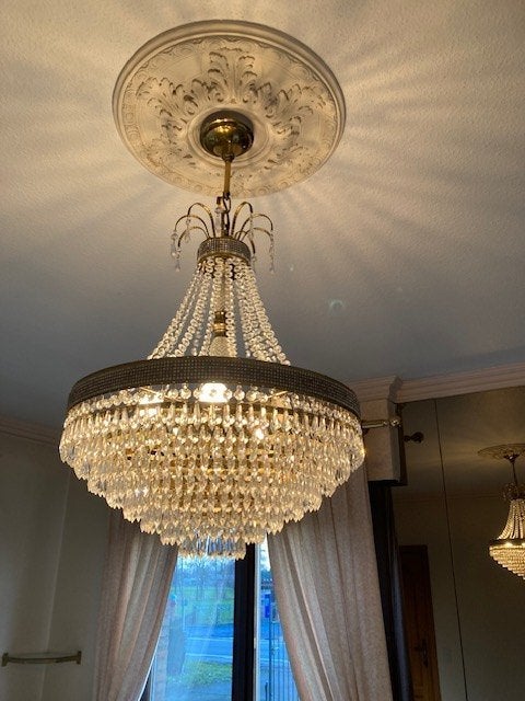 Luchters Kristal Kroonluchters, Huis en Inrichting, Lampen | Kroonluchters, Ophalen, Gebruikt, Glas